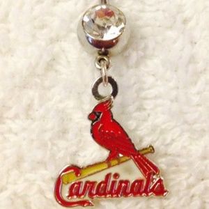 St Louis Cardinals 14g Navel Dangle Bellyring